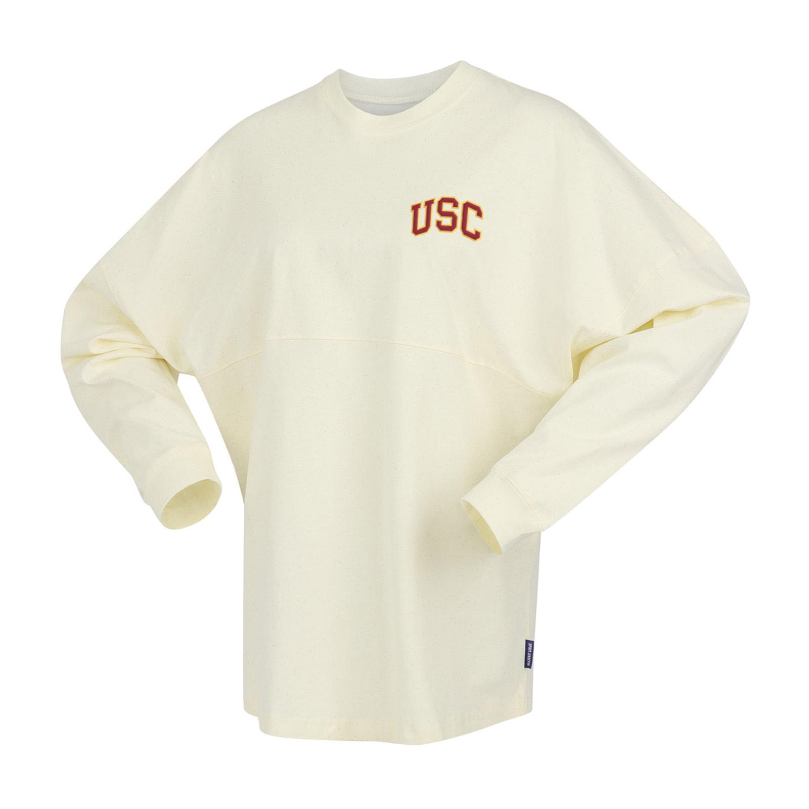 USC Trojans Unisex Cream Football Sparkle Crew Neck Spirit Jersey
